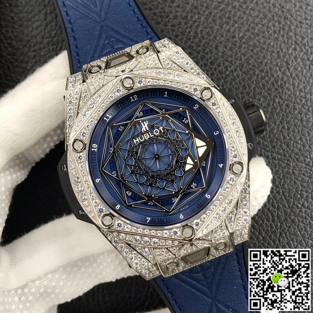Hublot Big Bang WWF Factory 1:1 Best Edition Replica Watch Diamond Blue Dial