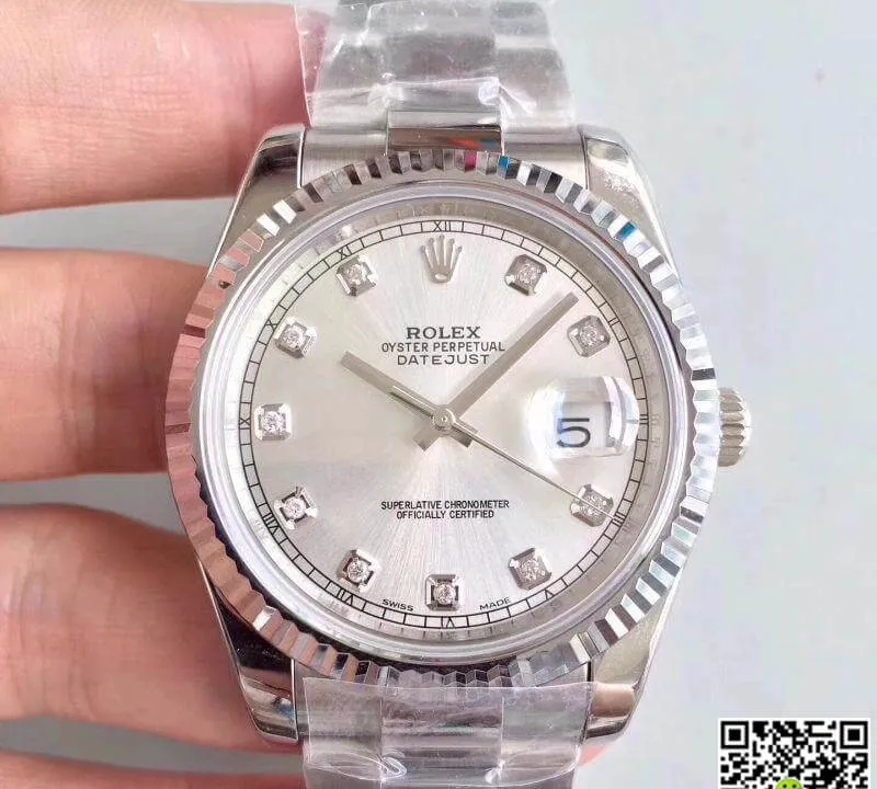 Rolex Datejust II 116334-0009 EW Factory 1:1 Best Edition Replica Watch Swiss ETA2836 Silver Dial