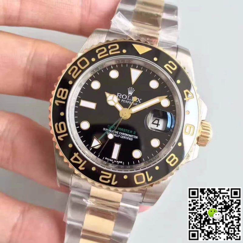 Rolex GMT-Master II 116713LN Noob Factory 1:1 Best Edition Replica Watch Swiss ETA3186 Gold Wrapped