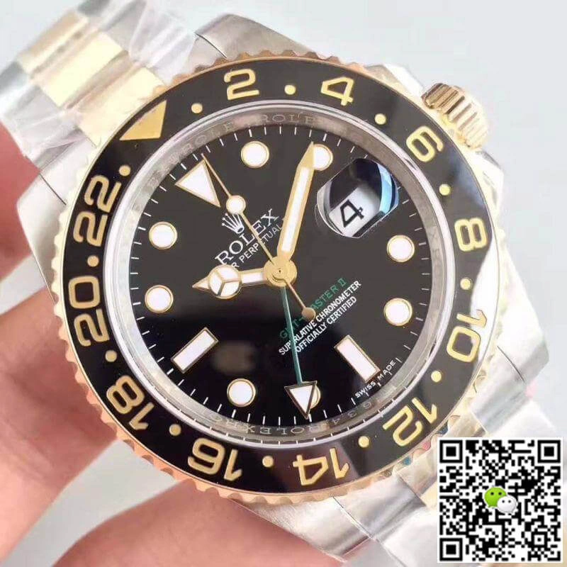 Rolex GMT-Master II 116713LN Noob Factory 1:1 Best Edition Replica Watch Swiss ETA3186 Gold Wrapped