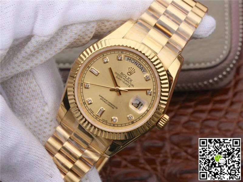 Rolex Day-Date II 218238 EW Factory 1:1 Best Edition Replica Watch Swiss ETA3255 Yellow Gold Dial