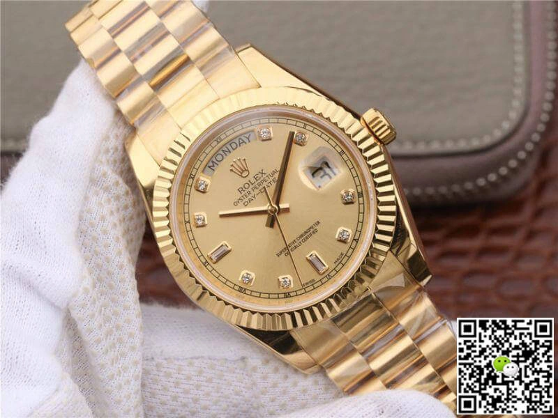 Rolex Day-Date II 218238 EW Factory 1:1 Best Edition Replica Watch Swiss ETA3255 Yellow Gold Dial