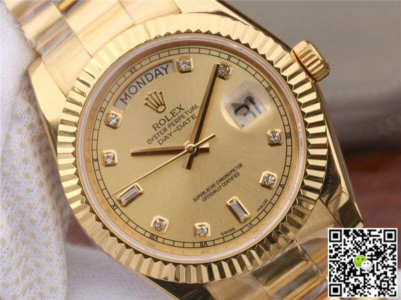 Rolex Day-Date II 218238 EW Factory 1:1 Best Edition Replica Watch Swiss ETA3255 Yellow Gold Dial