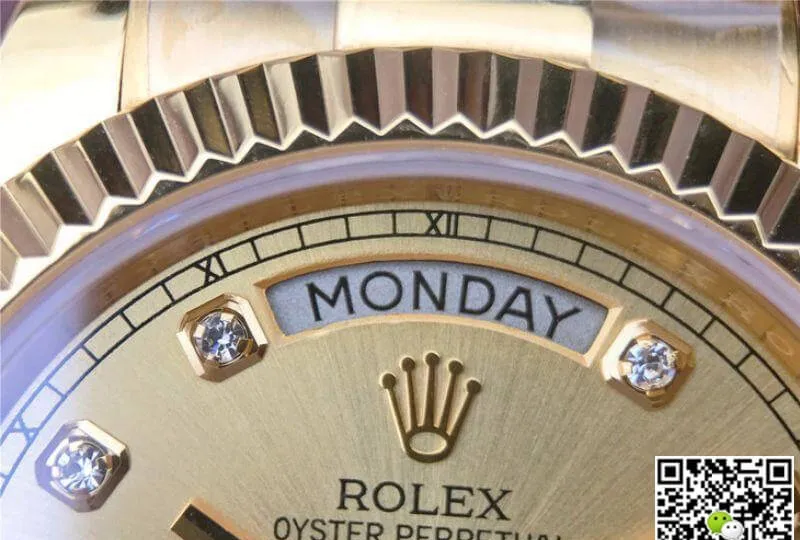 Rolex Day-Date II 218238 EW Factory 1:1 Best Edition Replica Watch Swiss ETA3255 Yellow Gold Dial