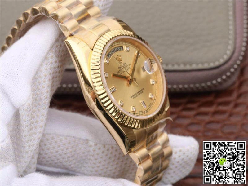 Rolex Day-Date II 218238 EW Factory 1:1 Best Edition Replica Watch Swiss ETA3255 Yellow Gold Dial