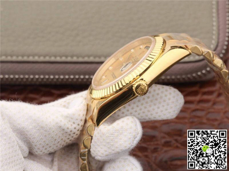Rolex Day-Date II 218238 EW Factory 1:1 Best Edition Replica Watch Swiss ETA3255 Yellow Gold Dial
