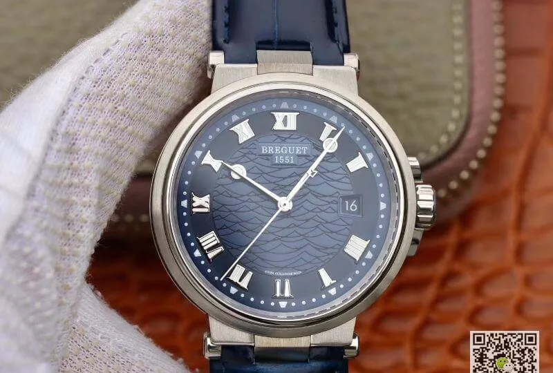 Breguet MARINE 5517BB Y2 9ZU V9 Factory 1:1 Best Edition Replica Watch Swiss ETA9015 Blue Dial