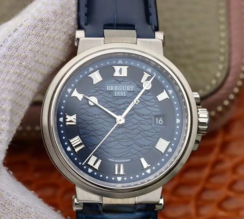 Breguet MARINE 5517BB Y2 9ZU V9 Factory 1:1 Best Edition Replica Watch Swiss ETA9015 Blue Dial