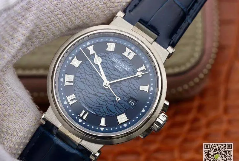 Breguet MARINE 5517BB Y2 9ZU V9 Factory 1:1 Best Edition Replica Watch Swiss ETA9015 Blue Dial