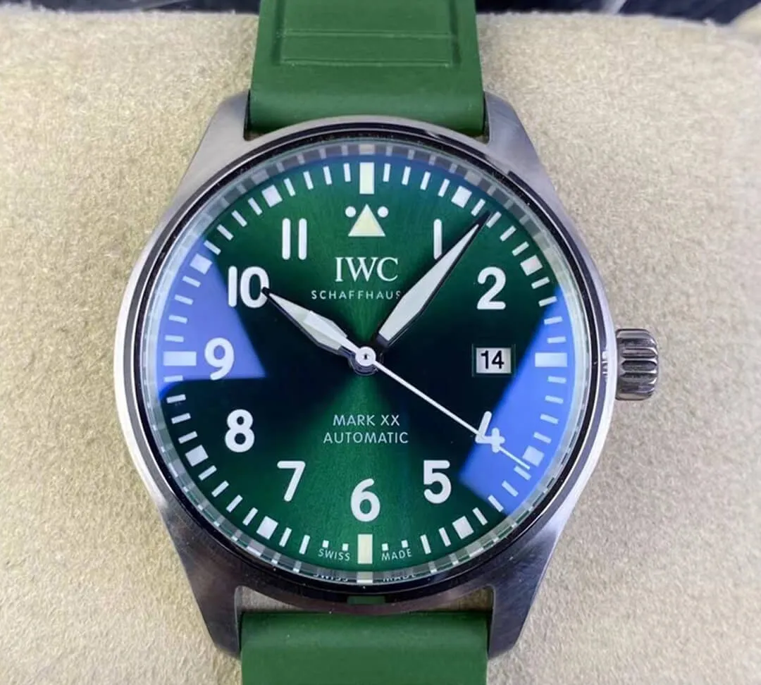 IWC Pilot IW328205 M+ Factory 1:1 Best Edition Replica Watch Green Strap