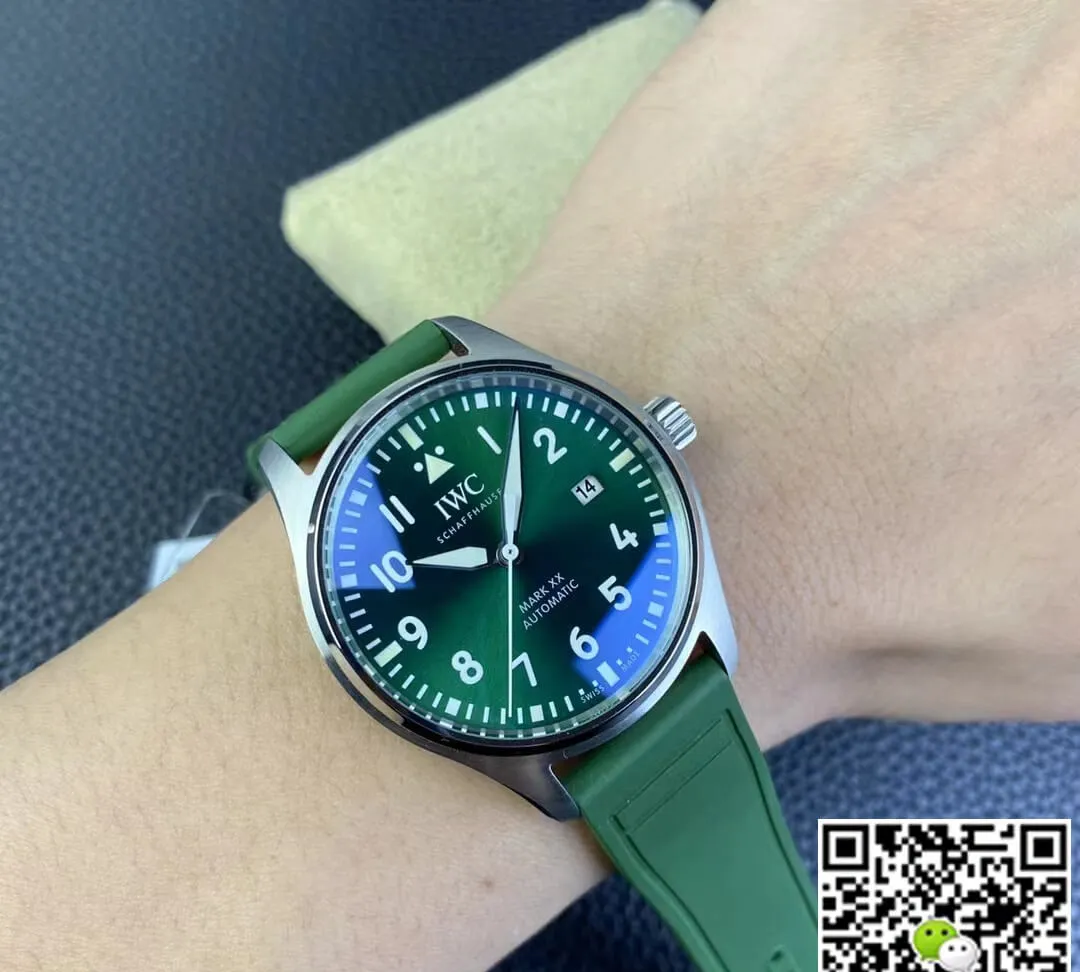 IWC Pilot IW328205 M+ Factory 1:1 Best Edition Replica Watch Green Strap