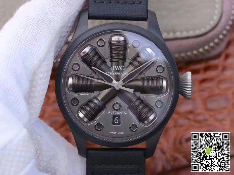 IWC Pilot Top Gun 44 1:1 Best Edition Replica Watch Swiss ETA A23J Black PVD