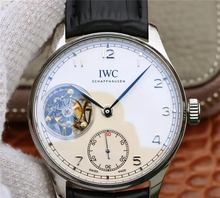 IWC Portuguese Tourbillon ZF Factory 1:1 Best Edition Replica Watch Black Strap