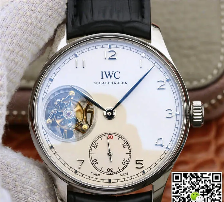 IWC Portuguese Tourbillon ZF Factory 1:1 Best Edition Replica Watch Black Strap