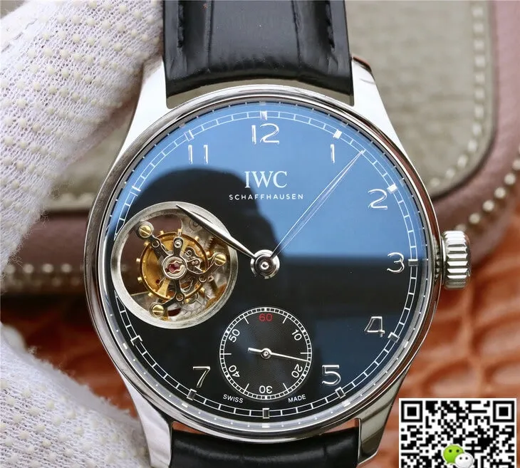 IWC Portuguese Tourbillon ZF Factory 1:1 Best Edition Replica Watch Black Strap