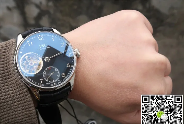 IWC Portuguese Tourbillon ZF Factory 1:1 Best Edition Replica Watch Black Strap