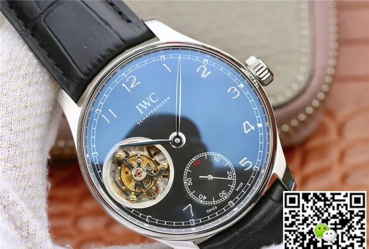 IWC Portuguese Tourbillon ZF Factory 1:1 Best Edition Replica Watch Black Strap