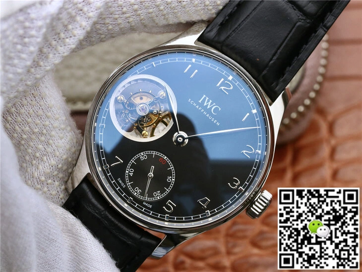 IWC Portuguese Tourbillon ZF Factory 1:1 Best Edition Replica Watch Black Strap