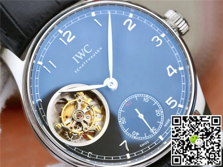 IWC Portuguese Tourbillon ZF Factory 1:1 Best Edition Replica Watch Black Strap