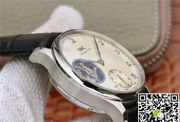 IWC Portuguese Tourbillon ZF Factory 1:1 Best Edition Replica Watch Black Strap