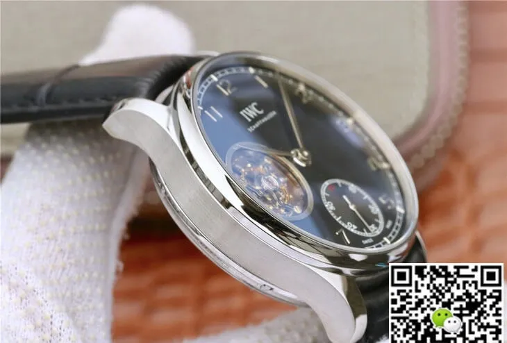 IWC Portuguese Tourbillon ZF Factory 1:1 Best Edition Replica Watch Black Strap