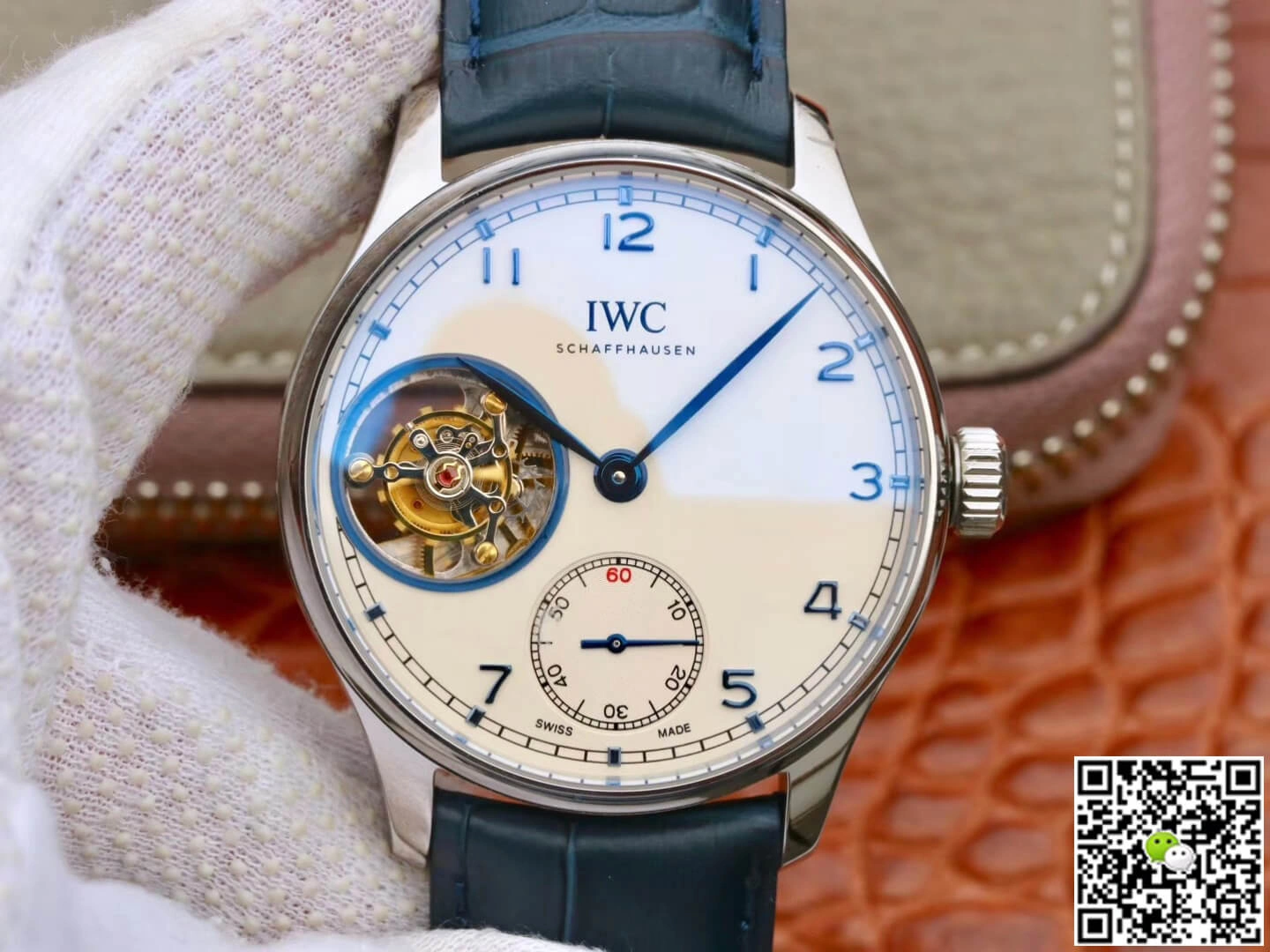 IWC Portuguese Tourbillon ZF Factory 1:1 Best Edition Replica Watch Leather Strap