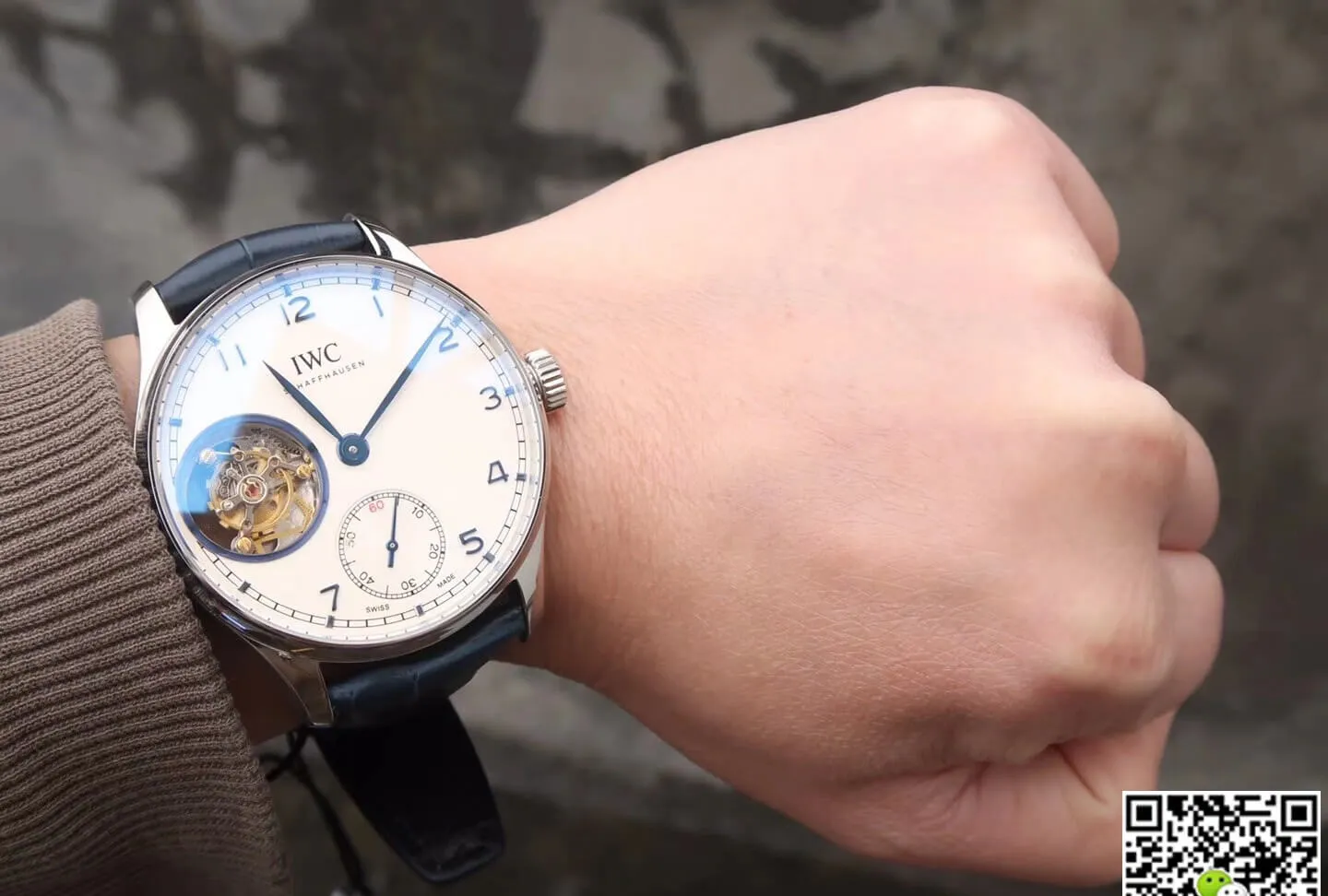IWC Portuguese Tourbillon ZF Factory 1:1 Best Edition Replica Watch Leather Strap