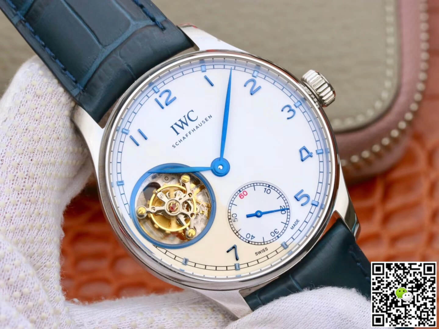 IWC Portuguese Tourbillon ZF Factory 1:1 Best Edition Replica Watch Leather Strap