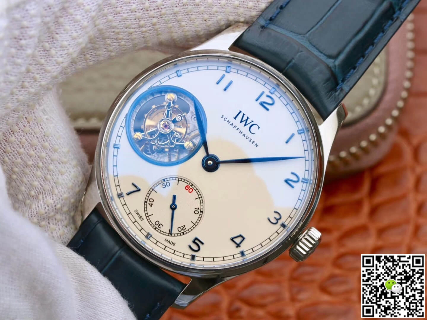 IWC Portuguese Tourbillon ZF Factory 1:1 Best Edition Replica Watch Leather Strap