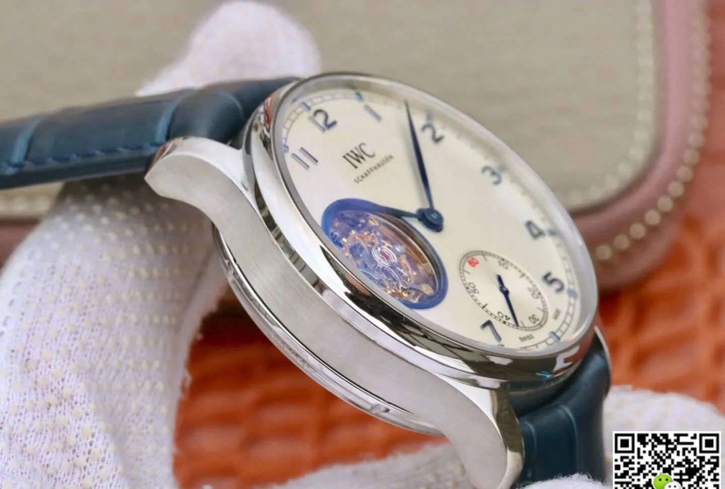 IWC Portuguese Tourbillon ZF Factory 1:1 Best Edition Replica Watch Leather Strap