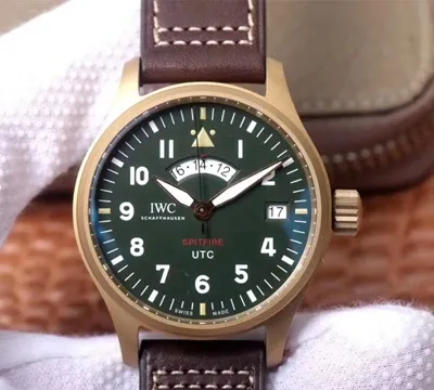 IWC Pilot Spitfire UTC MJ271 IW327101 ZF Factory 1:1 Best Edition Replica Watch Green Dial Swiss ETA82710