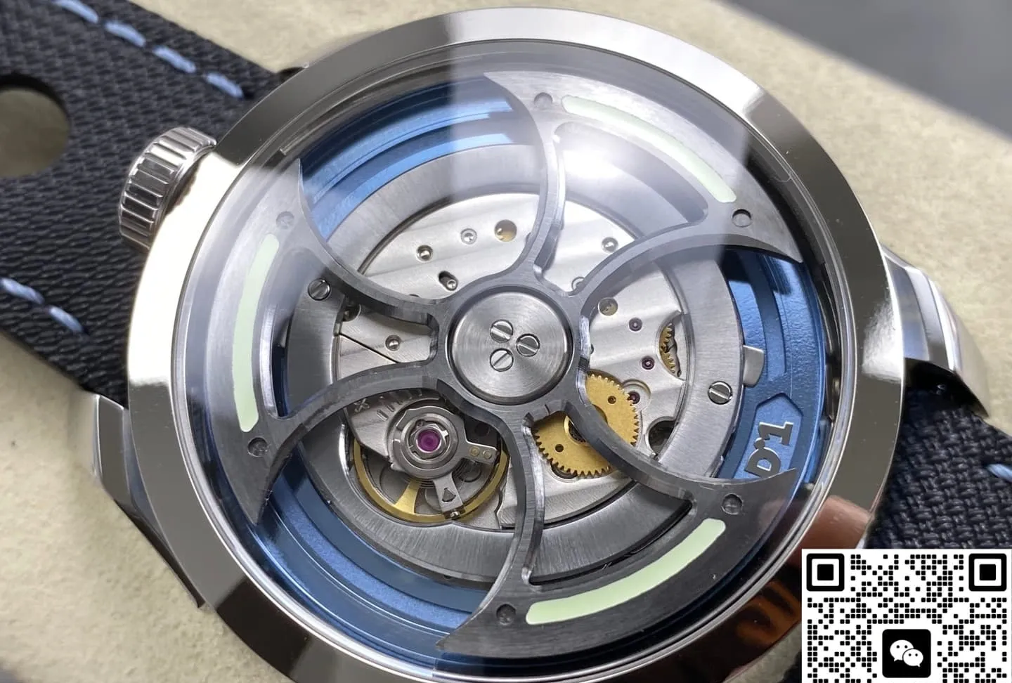 K1 Factory MB&F MAD1 Tourbillon Axe blue 1:1 Best Edition Replica Watch
