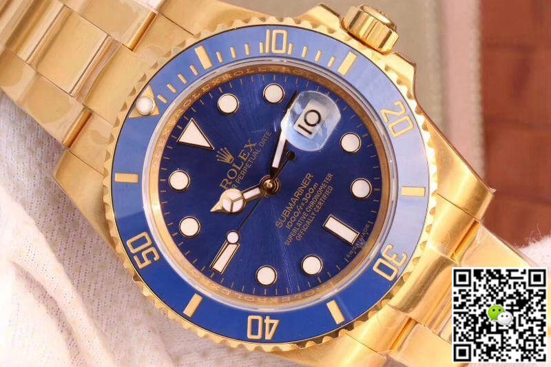 Rolex Submariner 116618LB VR Factory Blue Dial 1:1 Best Edition Replica Watch Swiss ETA2836 Gold Wrapped
