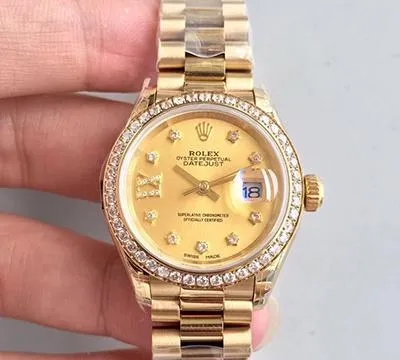 Rolex Lady Datejust 279138RBR 1:1 Best Edition Replica Watch Swiss ETA2824 Gold Wrapped