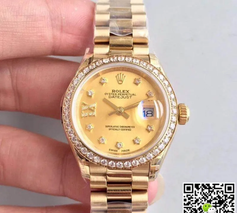 Rolex Lady Datejust 279138RBR 1:1 Best Edition Replica Watch Swiss ETA2824 Gold Wrapped