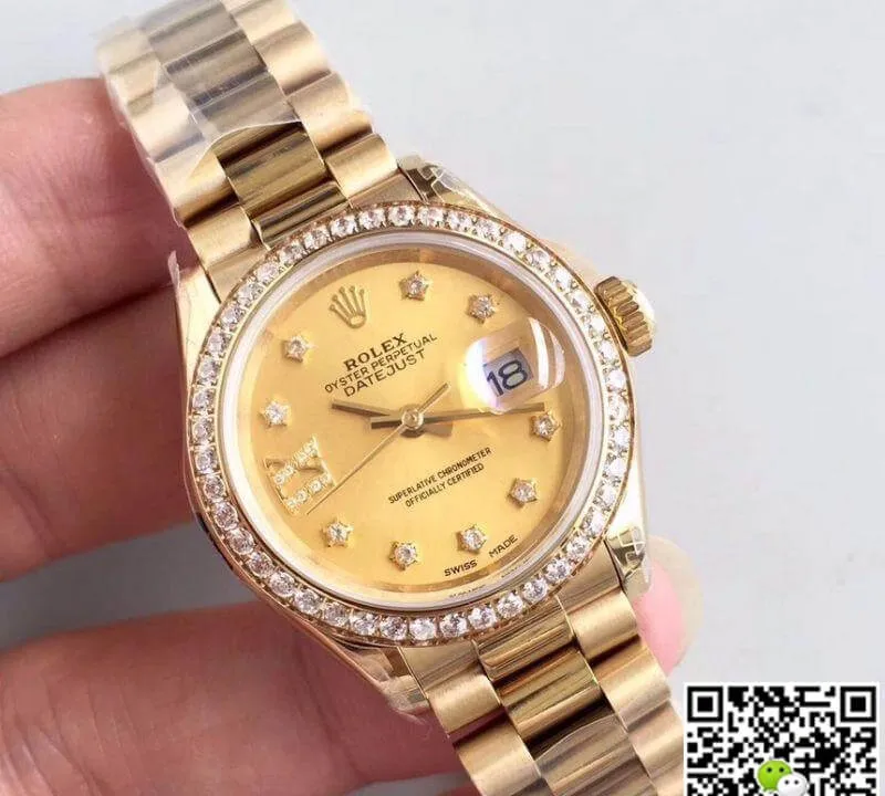 Rolex Lady Datejust 279138RBR 1:1 Best Edition Replica Watch Swiss ETA2824 Gold Wrapped