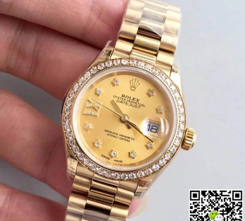 Rolex Lady Datejust 279138RBR 1:1 Best Edition Replica Watch Swiss ETA2824 Gold Wrapped