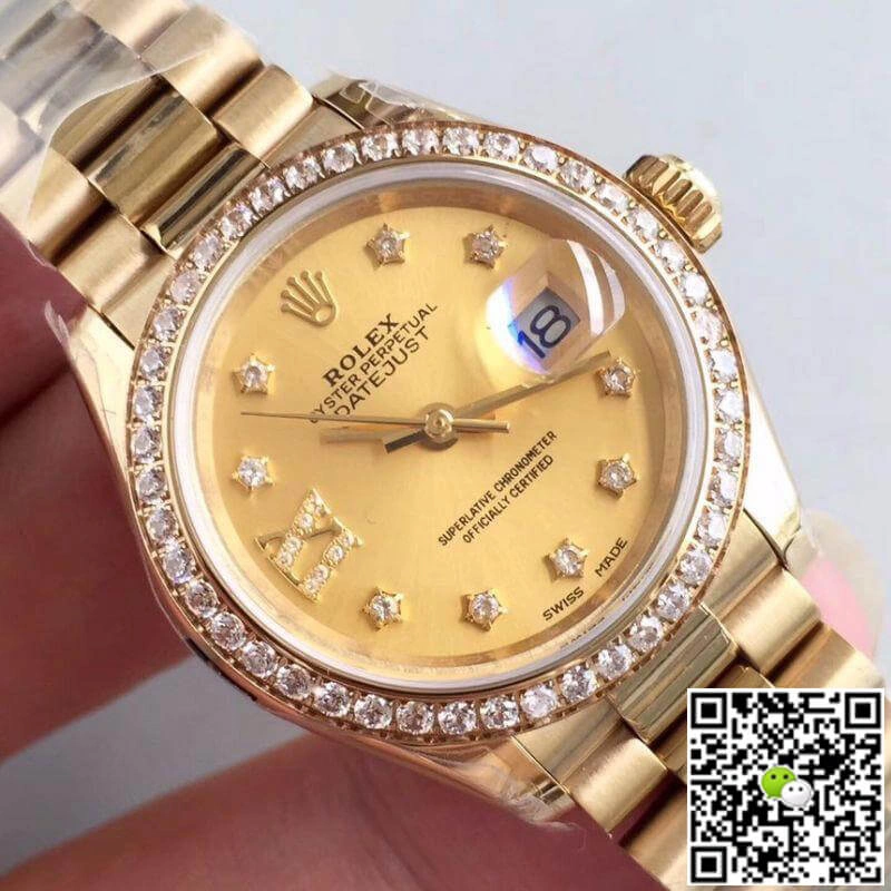 Rolex Lady Datejust 279138RBR 1:1 Best Edition Replica Watch Swiss ETA2824 Gold Wrapped