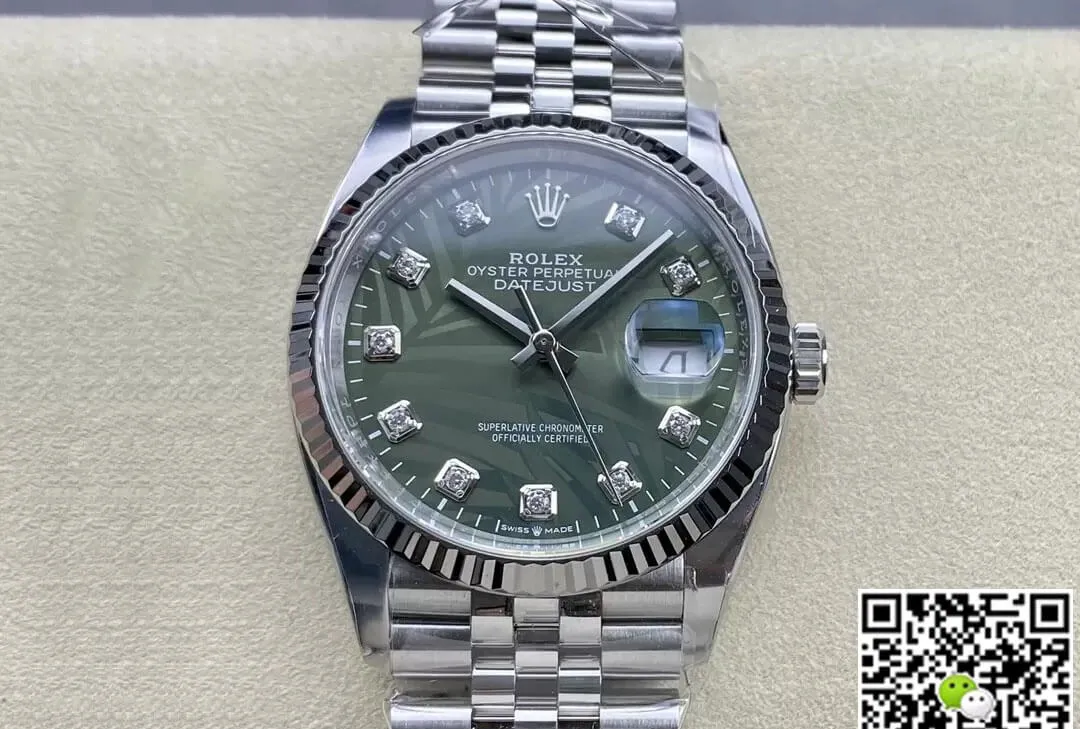 Rolex Datejust M126234-0055 36MM Clean Factory 1:1 Best Edition Replica Watch Green Diamond Dial