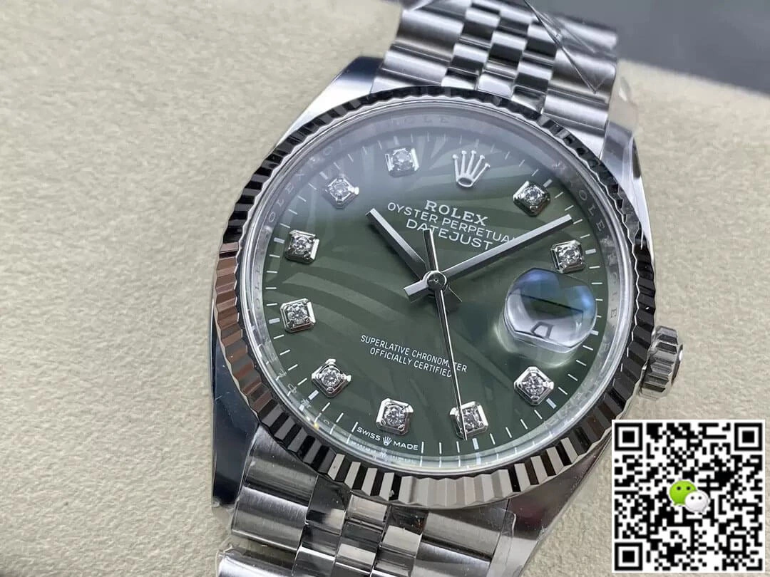 Rolex Datejust M126234-0055 36MM Clean Factory 1:1 Best Edition Replica Watch Green Diamond Dial
