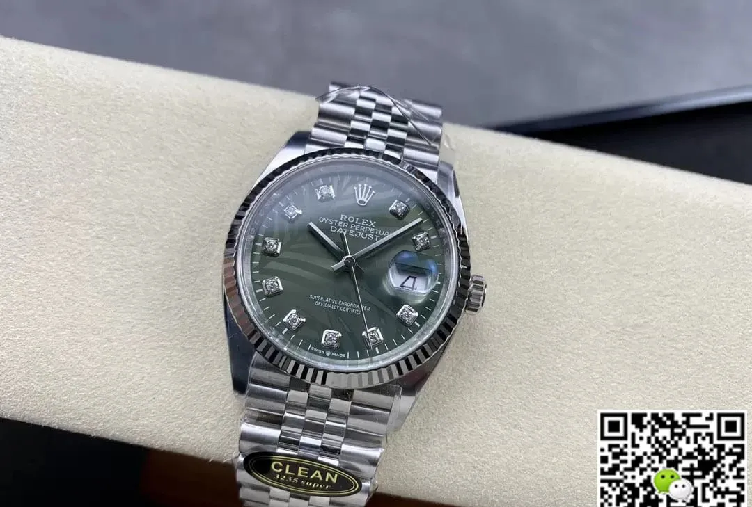Rolex Datejust M126234-0055 36MM Clean Factory 1:1 Best Edition Replica Watch Green Diamond Dial