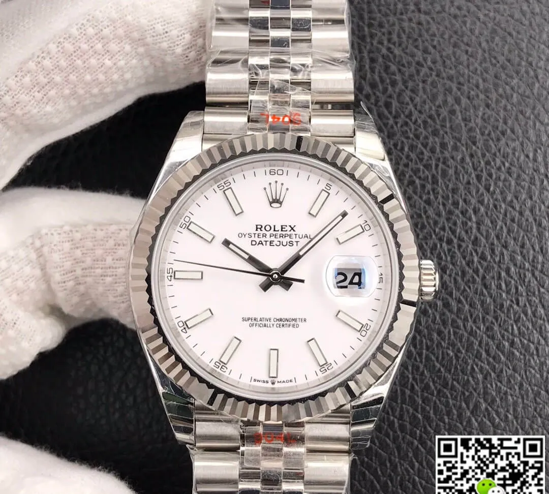 Rolex Datejust M126334-0010 EW Factory 1:1 Best Edition Replica Watch White Dial Stainless Steel