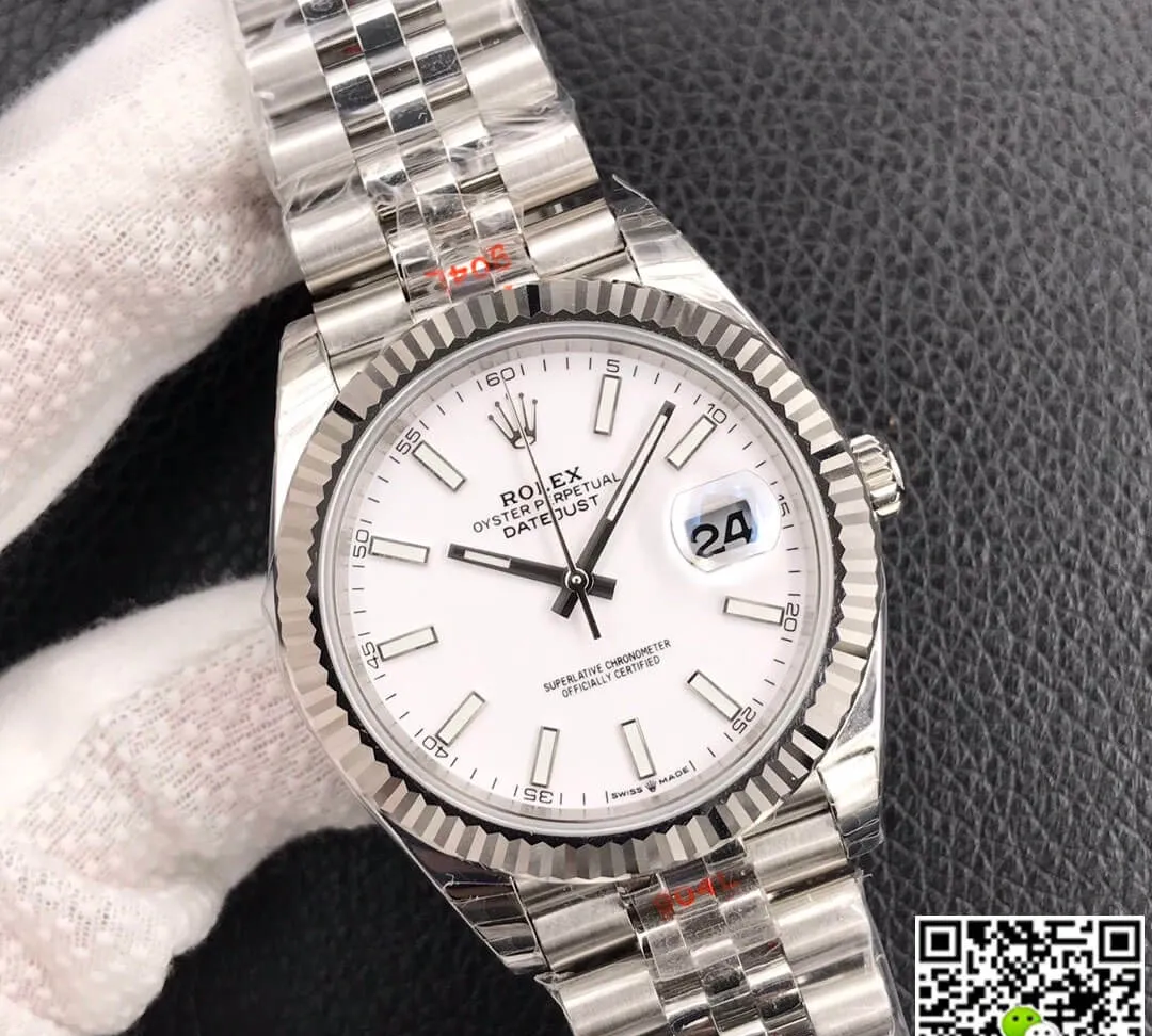 Rolex Datejust M126334-0010 EW Factory 1:1 Best Edition Replica Watch White Dial Stainless Steel