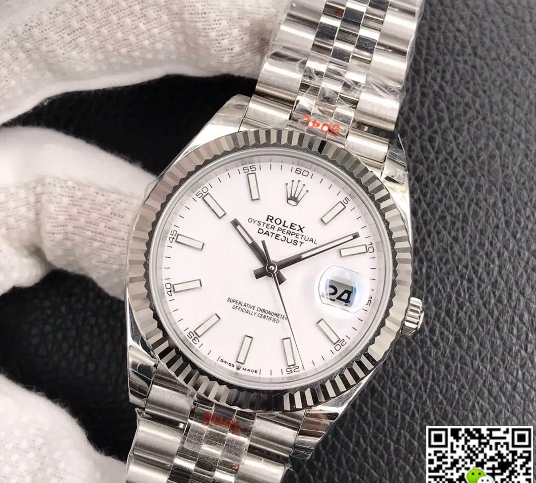Rolex Datejust M126334-0010 EW Factory 1:1 Best Edition Replica Watch White Dial Stainless Steel