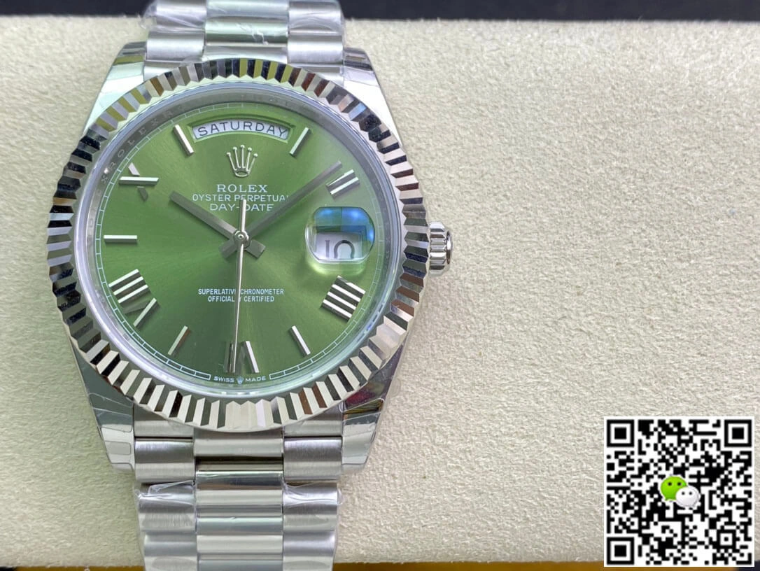 Rolex Day Date M228239-0033 EW Factory 1:1 Best Edition Replica Watch Green Stainless Steel Dial