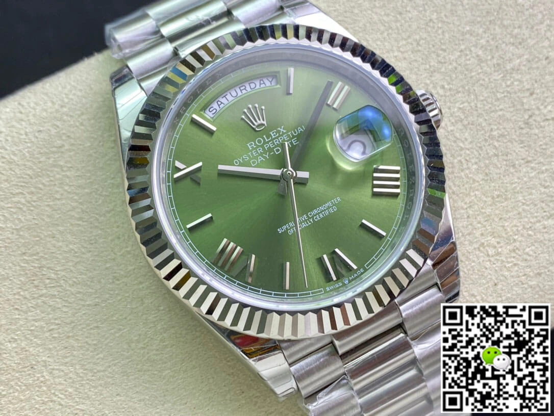 Rolex Day Date M228239-0033 EW Factory 1:1 Best Edition Replica Watch Green Stainless Steel Dial