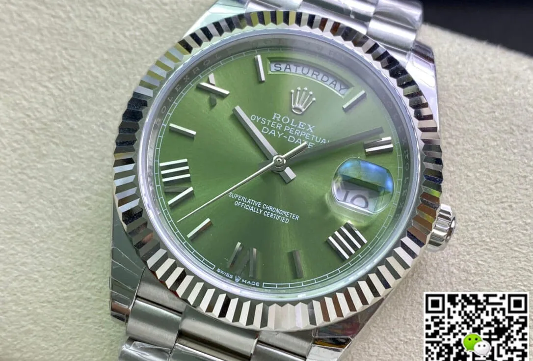 Rolex Day Date M228239-0033 EW Factory 1:1 Best Edition Replica Watch Green Stainless Steel Dial