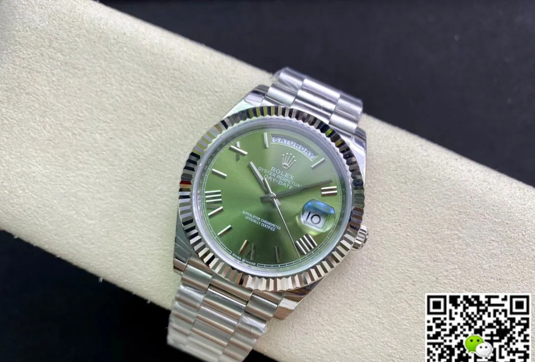 Rolex Day Date M228239-0033 EW Factory 1:1 Best Edition Replica Watch Green Stainless Steel Dial