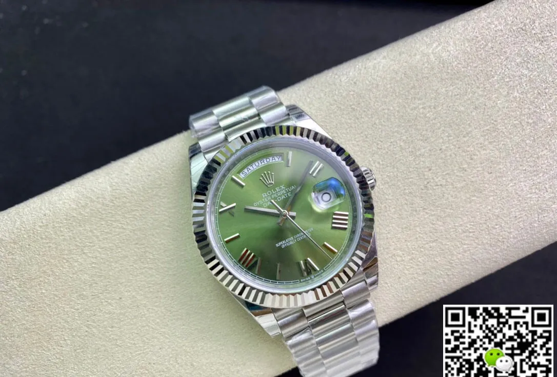 Rolex Day Date M228239-0033 EW Factory 1:1 Best Edition Replica Watch Green Stainless Steel Dial