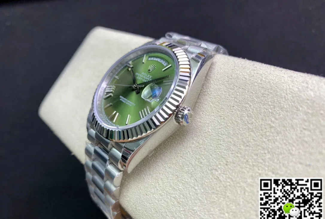 Rolex Day Date M228239-0033 EW Factory 1:1 Best Edition Replica Watch Green Stainless Steel Dial